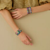 Bracelet Simone à bordeaux Colorama en métal émaillé multicolore